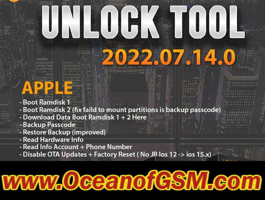 UnlockTool_2022.08.29.0 Released Factory Reset Ramdisk IOS 14.x 15.x Free Download