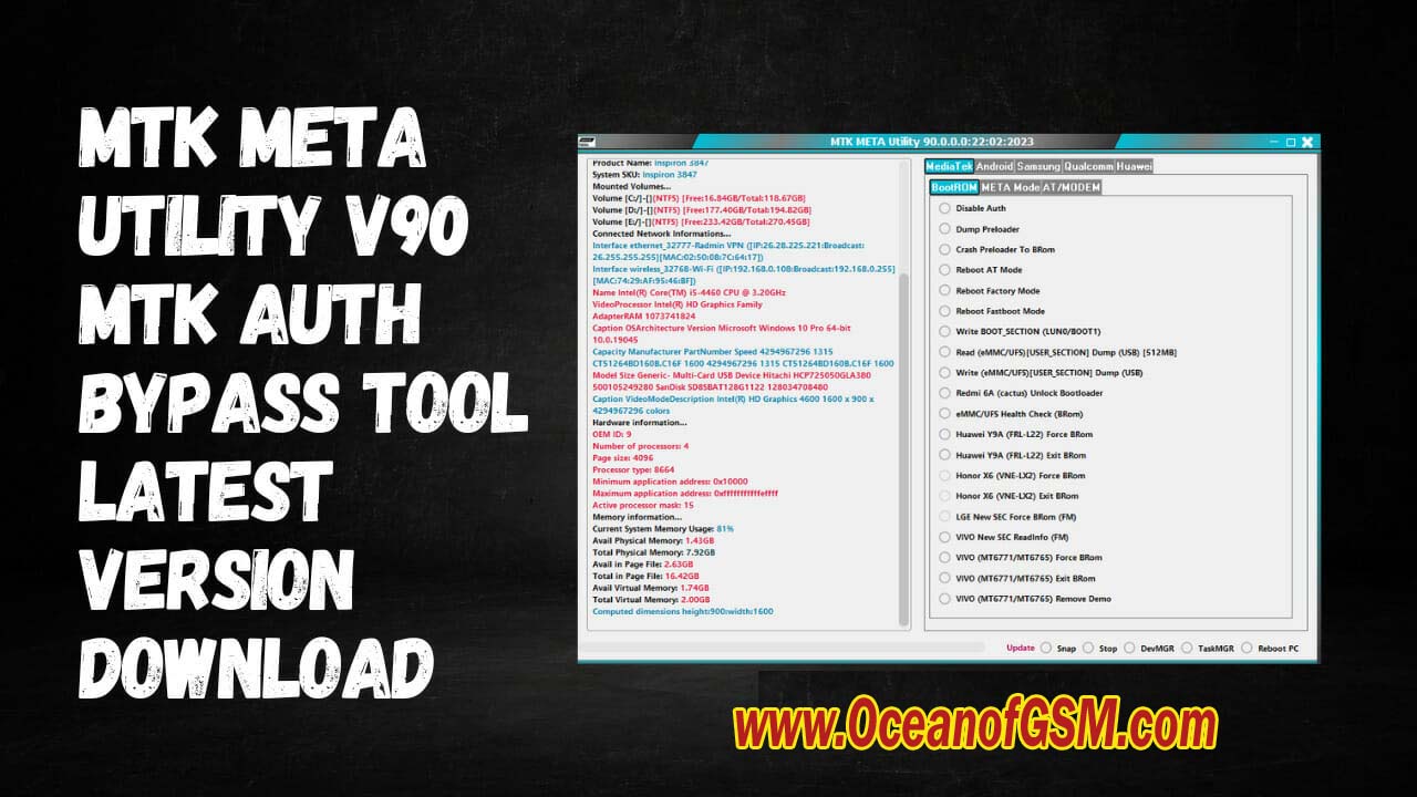 MTK Meta Utility Tool V90 – MTK Auth Bypass Free Download 